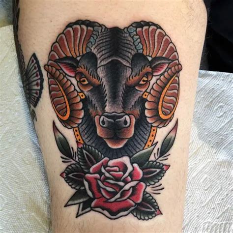 ram tattoo|traditional ram tattoo.